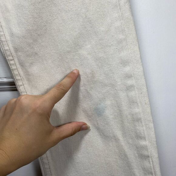 UNIF High Rise Straight Leg 5-Pocket Jeans in Ivory Neutral Size 26 - Picture 10 of 14